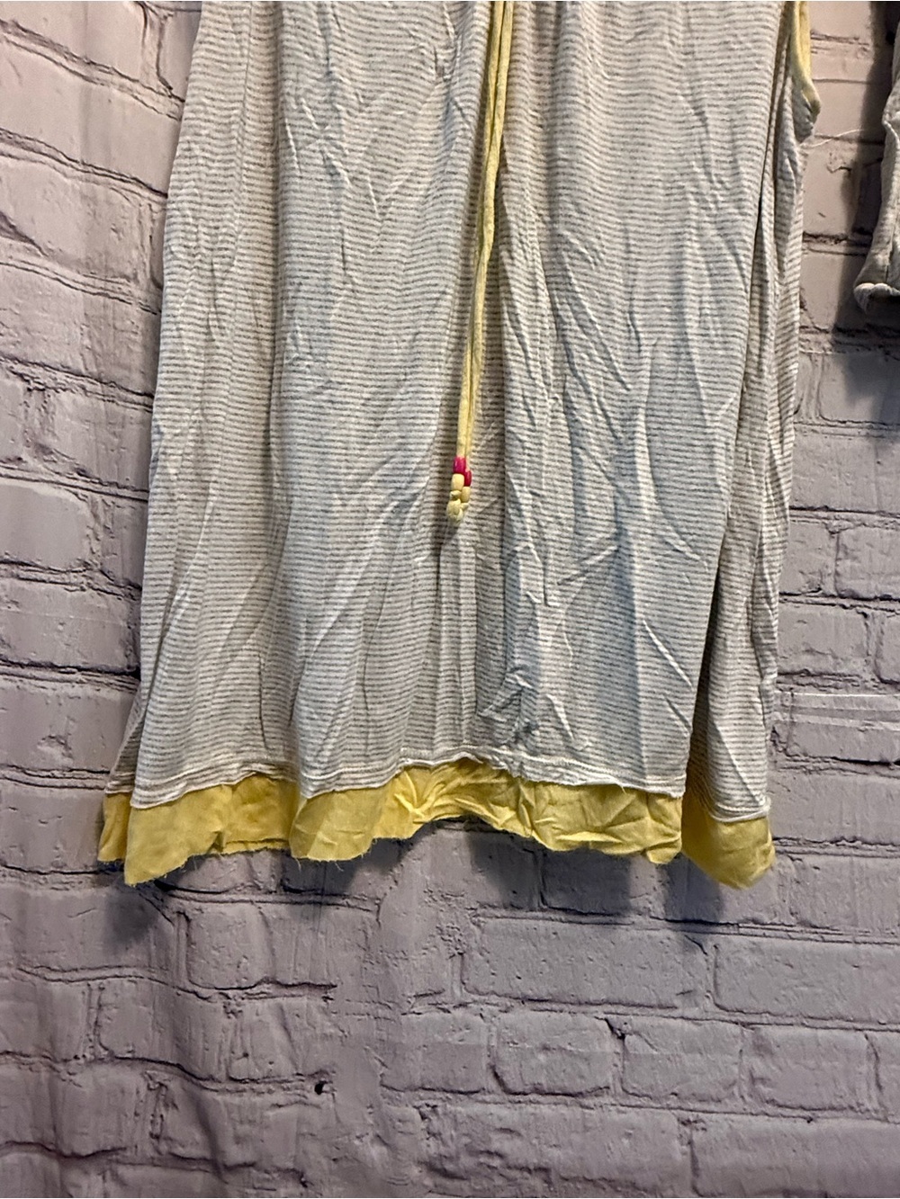 Secret Treasures Gray & Yellow Striped V-Neck Camisole PJ Top and Shorts - Picture 3 of 9